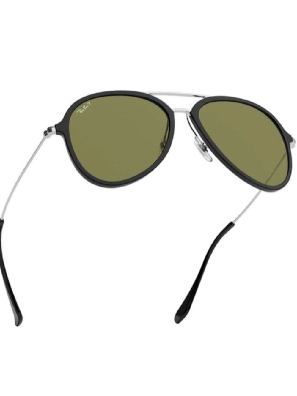 Ray-Ban Aviator Sunglasses with Green Lenses and Black Frame $95 NEW - Picture 5 of 8